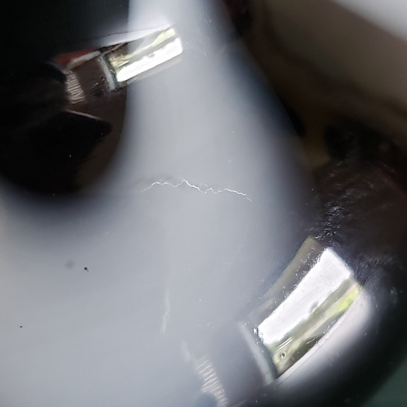 Vintage Handblown Art Glass Mid-Century Modern Retro Black & White Wavy 70 Vase - Picture 5 of 10